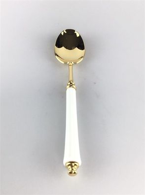 Hanseat Servierlöffel vergoldet Porzellangriff L:18cm