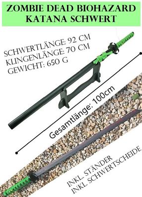 NEU Samurai Katana Schwert Zombie Dead Biohazard 100cm groß für Cosplay Sammler
