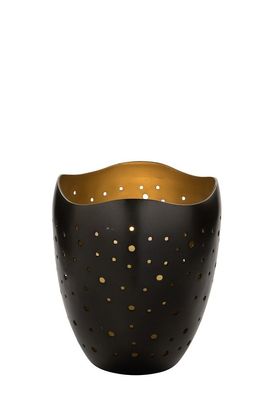 Fink ELIAS Windlicht grau, nnen gold Höhe 19 cm Ø 16,5 cm 147017
