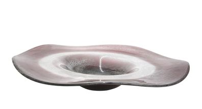 Gilde GlasArt Schale "Grano" magenta/weiß L=40,5 cm B= 40,5 cm H= 7,5 cm 39658