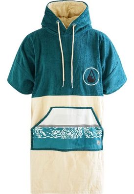 Wave Hawaii Cotton Velours Poncho Petrol, Size M WH4020