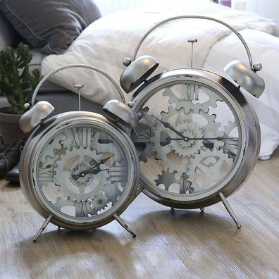 Casablanca Uhr "Wecker Factory" Metall/Glas Höhe 52cm anthrazit/silber, hne Alarmf