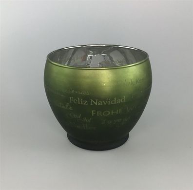 Gilde Glas Windlicht"Frohe Weihnach." Beschädigt