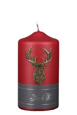 Fink CANDLE Hirschmotiv, etallic, ot, Höhe 15cm, Ø 8cm 172016