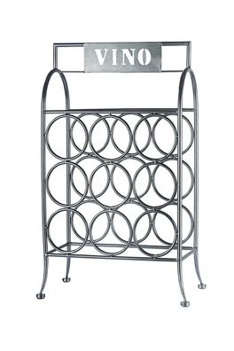 Gilde 9er Weinflaschenhalter "VINO"(Rechts) grau metallic, pulverbeschichtet, mit
