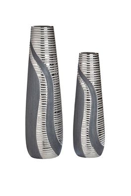 Gilde Kegelvase "Sevilla" anthrazit/silber Länge 14,0 cm Breite 14,0 cm Höhe