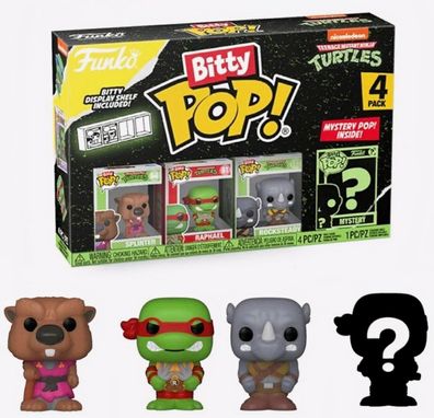 Funko Bitty PoP! TMNT Turtles - Splinter - Raphael - Rocksteady - 4 er Pack - 5096