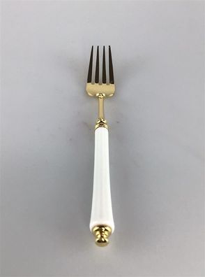 Hanseat Tafelgabel Edelstahl vergoldet Porzellangriff L:18cm