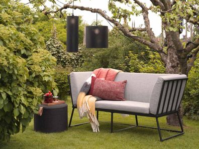 Brafab - Gartensofa Vence mit Kissen 2-Sitzer, Grau