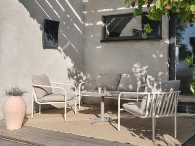 Brafab - Gartensofa Bendt mit Kissen, Perlweiß