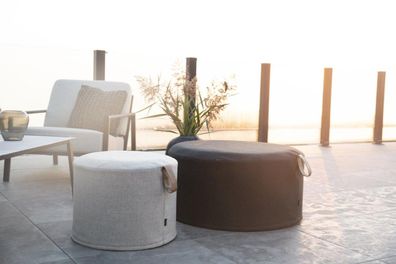 Brafab - Pouf Kotte aus Olefin Stoff 80 cm, Anthrazit