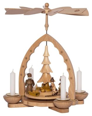 Richard Glaesser Pyramide Weihnachtswald natur für Teelicht und Kerzen Erzgebirge