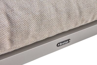 Brafab - Gartenhocker Slide mit Kissen, Taupe / Beige