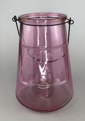 Windlicht M. Henkel Rosa 24x15cm