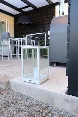 Brafab - Windlicht Belfort aus Aluminium Small, Weiß