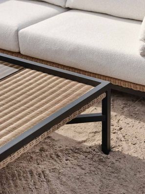 Brafab - Gartensofa Shell mit Kissen, Teddy Beige