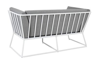 Brafab - Gartensofa Vence mit Kissen 2-Sitzer, Weiß