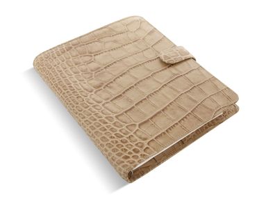 Filofax A5 Terminplaner Classic Croc Leder Hellbraun Fawn Agenda 30 mm Ringung 026013