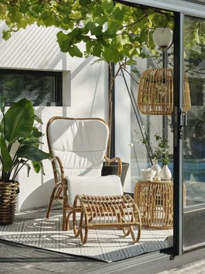 Brafab - Gartenhocker Vallda aus Rattan