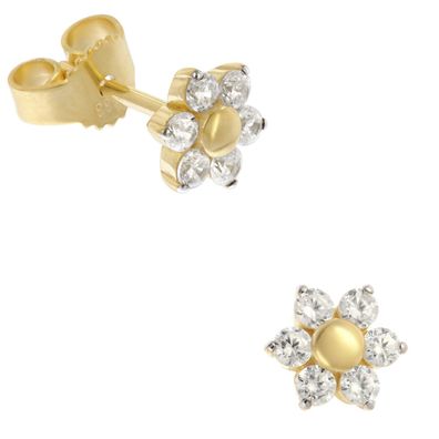 GLIZZ Schmuck Damen-Ohrringe Gold 333/8K Zirkonia Ohrstecker GL8353