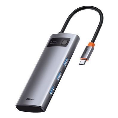 Baseus Metallisch Glanz Serie 5-in-1 USB-C HUB, 100W PD, HDMI, Grau (WKWG020013)