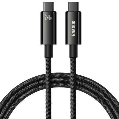 Baseus CAWJ040001 240W USB-C auf USB-C Ladekabel, 480Mb/s, 1m, Schwarz
