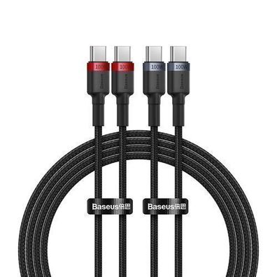 Baseus Cafule Doppelpack USB-C auf USB-C Kabel 1m, 100W, Rot/Schwarz & Schwarz/G