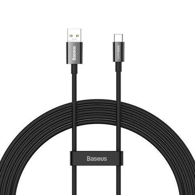 Baseus Superior USB-A zu USB-C 65W Schnellladekabel 2m Schwarz