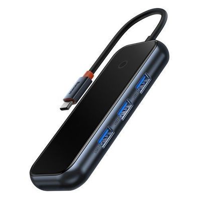 Baseus AcmeJoy 4-Port USB-C Hub, 1x PD&Data, 3x USB3.0, Dunkelgrau
