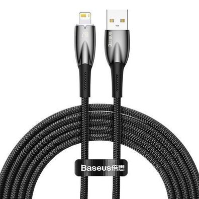 Baseus Glimmer Series USB-A auf Lightning Kabel, 480Mb/s, 2.4A, 2m, Schwarz