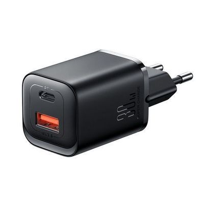 Joyroom JR-TCF08EU 30W Schnellladegeraet USB-A/USB-C PD/QC/AFC/FCP - Schwarz