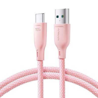Joyroom Mehrfarbiges Ladekabel S-A34: USB-A/USB-C, 100W, 1m, Rosa