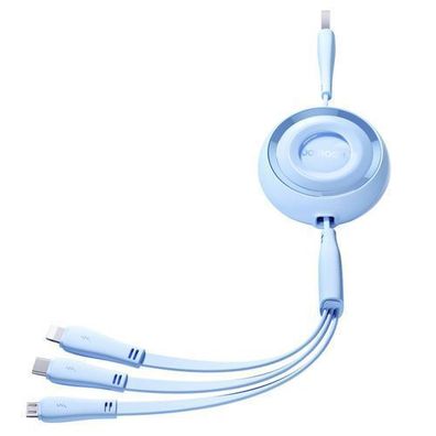 Joyroom Mehrfarbenkabel S-A40 3in1 USB-A auf USB-C/Lightning/micro USB, 1m, blau