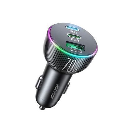 Joyroom 70W Mehrfach-Auto-Ladegeraet mit USB & Dual USB-C Ports, Schwarz (JR-CL26