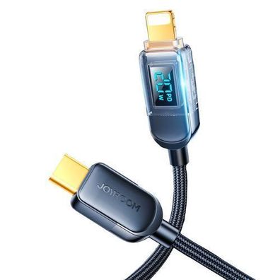 Joyroom A4 20W USB-C/Lightning Kabel, 1.2m, Display, Schwarz
