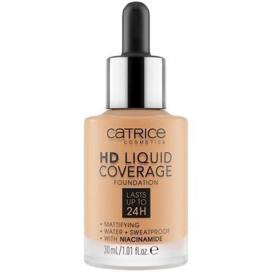 Catrice HD Liquid Coverage Foundation 24H, mattierend, Farbton 034 Mittel Beige,