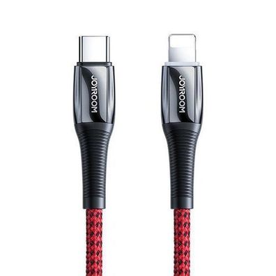 Joyroom S-1224K2 USB-C/Lightning Kabel 1.2m, Rot, PD 20W, 2.4A, Schnellladekabel