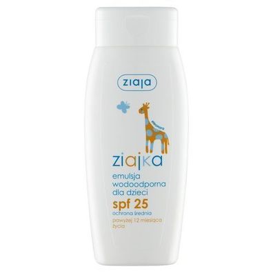 Ziaja Ziajka Sonnenschutzmilch fuer Kinder, Wasserfest SPF25, 150 ml