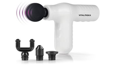 VITALmaxx Mini Massage Gun Smart Grip Massagepistole mit 4 Aufsätzen Regeneration