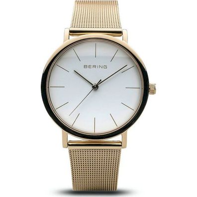 Bering Damenuhr 13436-334 Stahl gelb Saphirglas 3 ATM