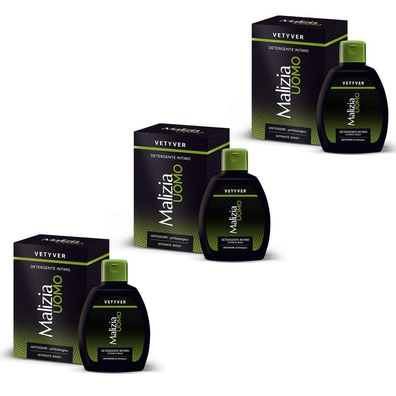 Malizia UOMO Vetyver Intimseife detergente Intimo 3x 200ml