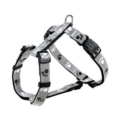 Trixie Geschirr Silver Reflect - Pfotenmotiv - 49?65 cm / 20mm