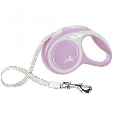FLEXI Rollleine New Comfort Gurt - 3m, bis 12kg - rosa