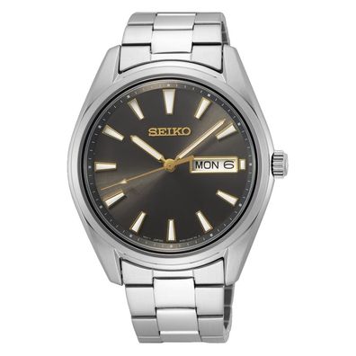 Seiko Herrenuhr Klassik Quarz Silbergrau SUR343P1