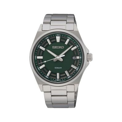 Seiko Herrenuhr Klassik Quarz Silbergrau SUR503P1