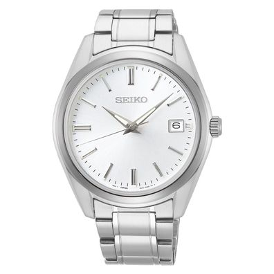Seiko Herrenuhr Klassik Quarz Silbergrau SUR307P1