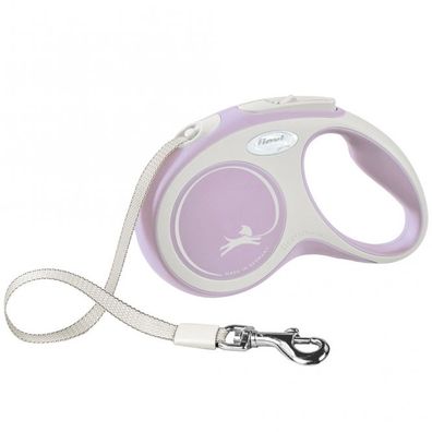 FLEXI Rollleine New Comfort Gurt - 5m, bis 15kg - rosa