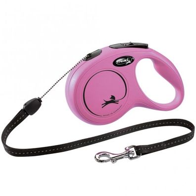 FLEXI Rollleine New Classic Seil - 8m, bis 12kg - Pink