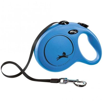 FLEXI Rollleine New Classic Gurt - 8m, bis 50kg - Blau