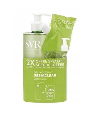 SVR Sebiaclear Reinigungs-Gel 400 ml + Nachfuellpack 400 ml